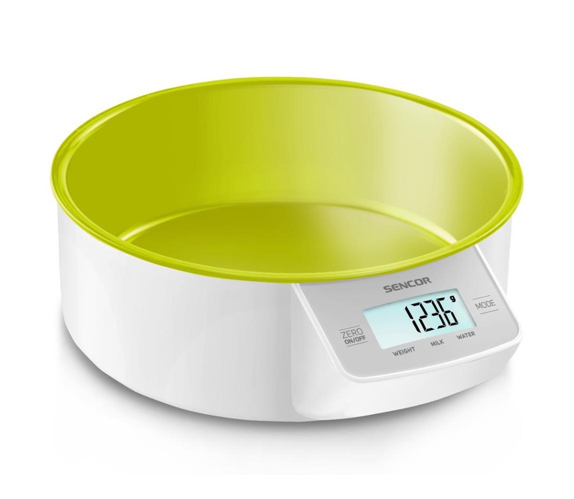 Sencor Sencor - Digitálna kuchynská váha 2xAAA biela/zelená