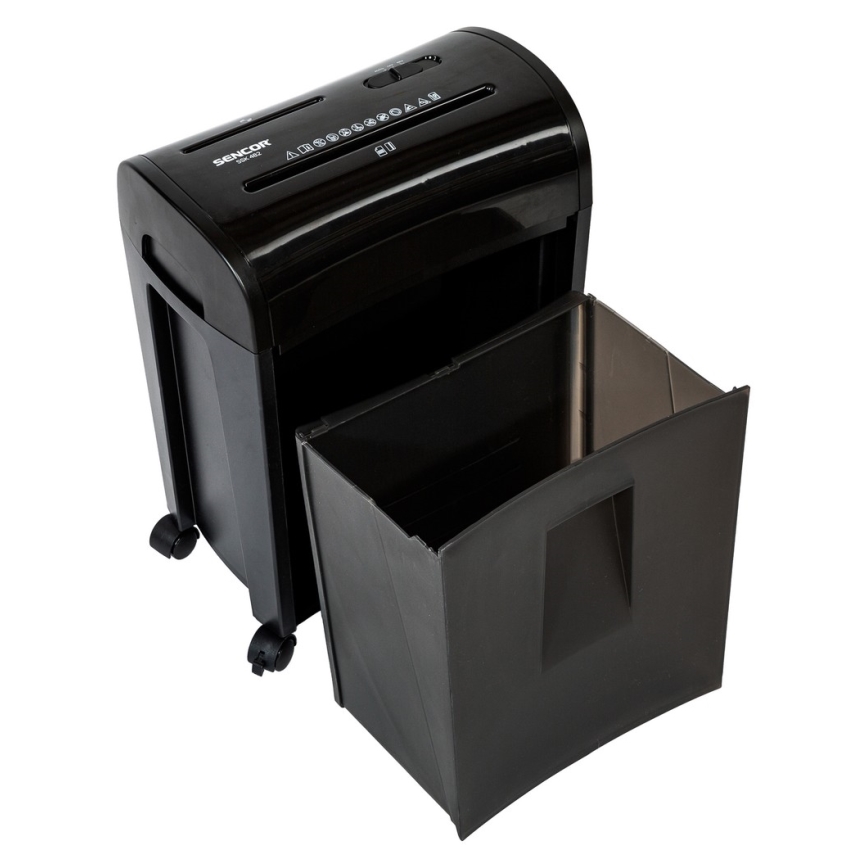 Sencor - Skartovač CD a papiera A4 objem 14 l 230V čierna