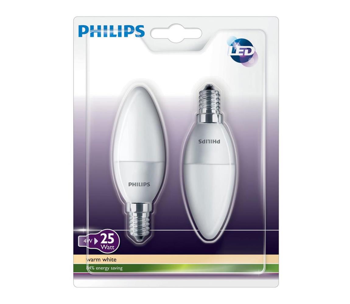 Philips SET 2x LED sviečka Philips E14/4W/230V - CANDLE 