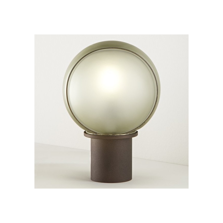 SIRU - Stolná lampa FLORET 1xE14/40W/230V hnedá/šedá benátske sklo