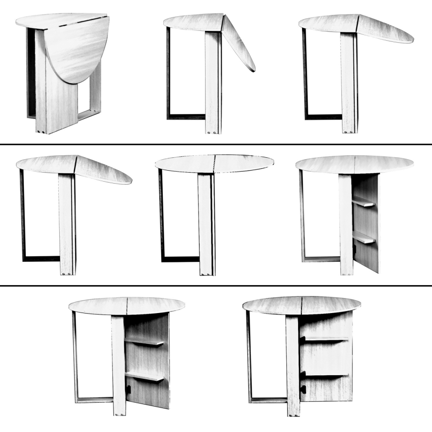 Skladací stôl MIDDLE 77x90 cm biela