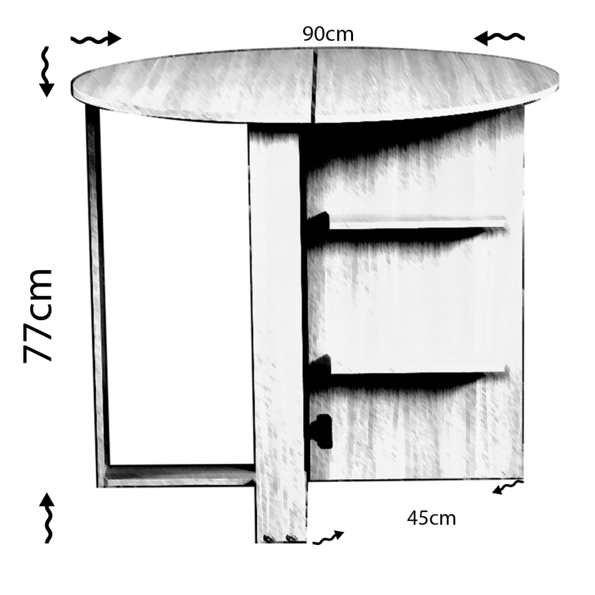 Skladací stôl MIDDLE 77x90 cm biela