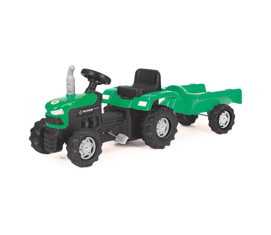 Buddy Toys Šľapací traktor s vozíkom čierna/zelená 