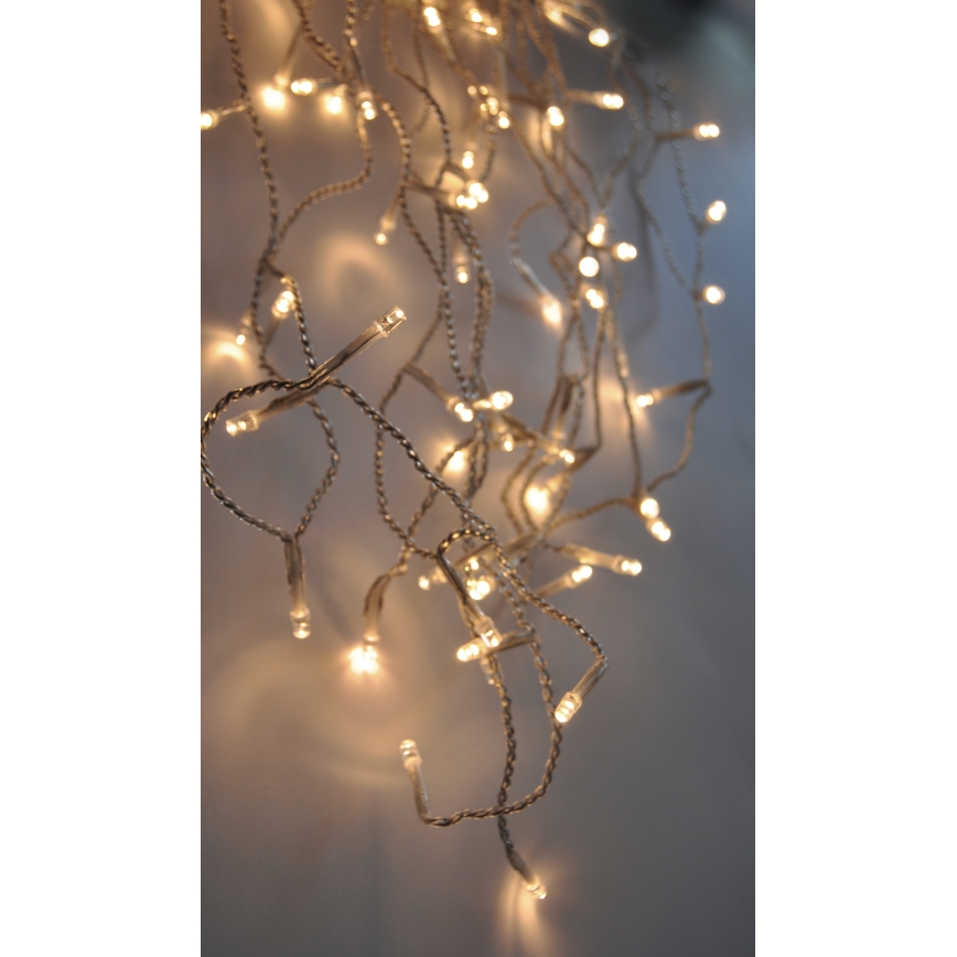 LED Vonkajší vianočný záves 120xLED/8 funkcií 9m IP44 teplá biela