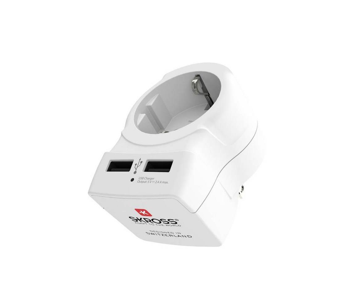   PA29USB - Cestovný adaptér pre USA 230V + 2x USB port 