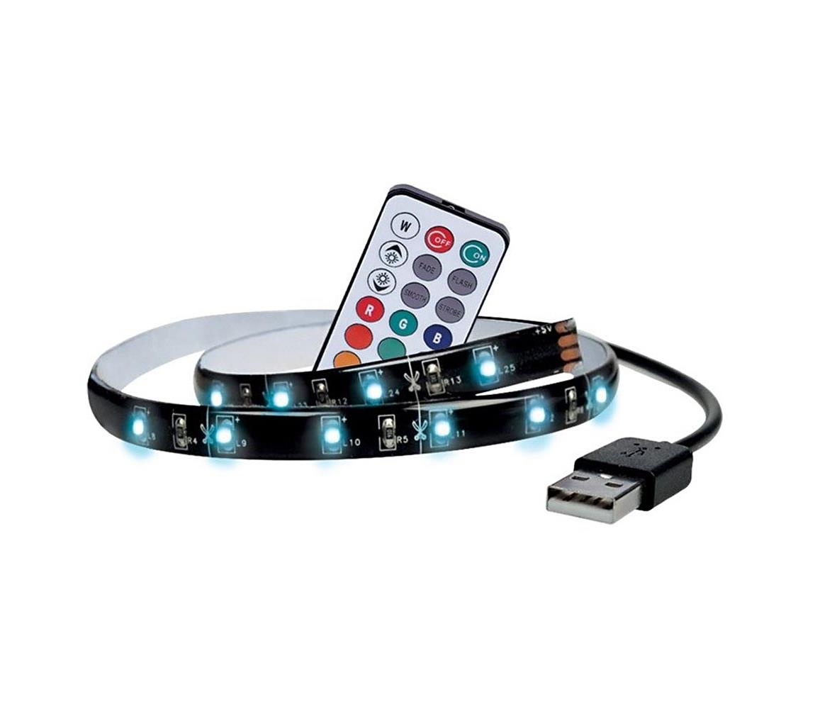 LED RGB pásek pro TV, 2x 50cm, USB, vypínač, dálkový ovladač WM504 