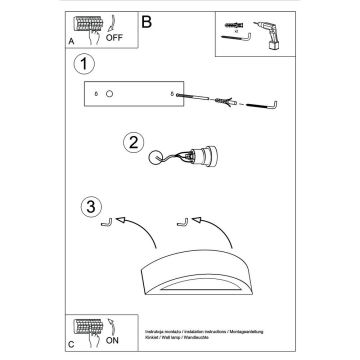 Nástenné svietidlo ATENA 1xE27/60W/230V 40,5 cm biela