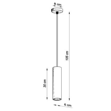 Luster na lanku LUVO 1xGU10/40W/230V betón/čierna