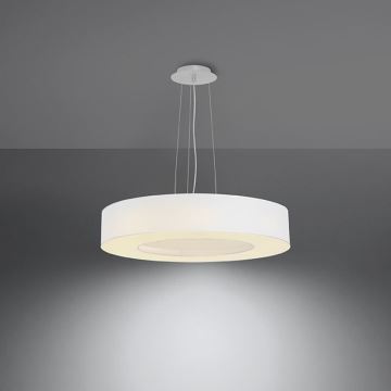 Luster na lanku SATURNO SLIM 5xE27/60W/230V pr. 50 cm biela