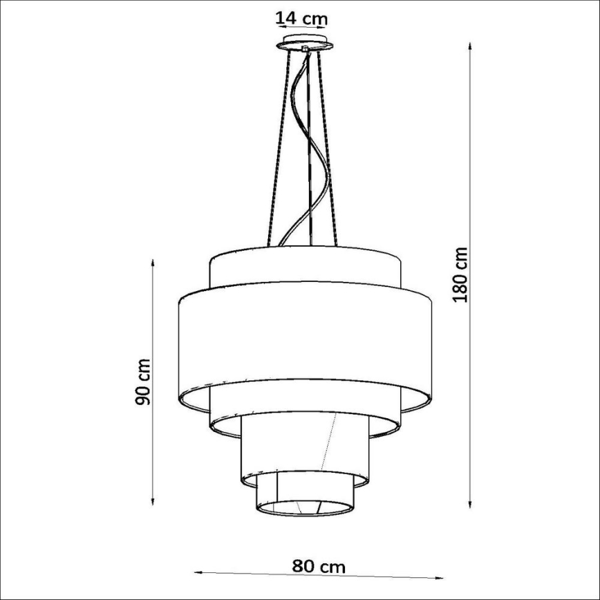 Luster na lanku REFLEXION 7xE27/60W/230V priemer 80 cm biela