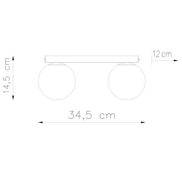 Stropné svietidlo YOLI 2xG9/12W/230V čierna