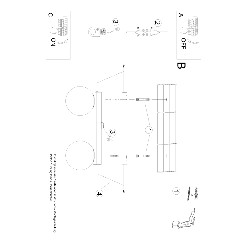 Stropné svietidlo YOLI 2xG9/12W/230V čierna