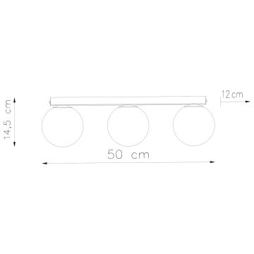 Stropné svietidlo YOLI 3xG9/12W/230V čierna