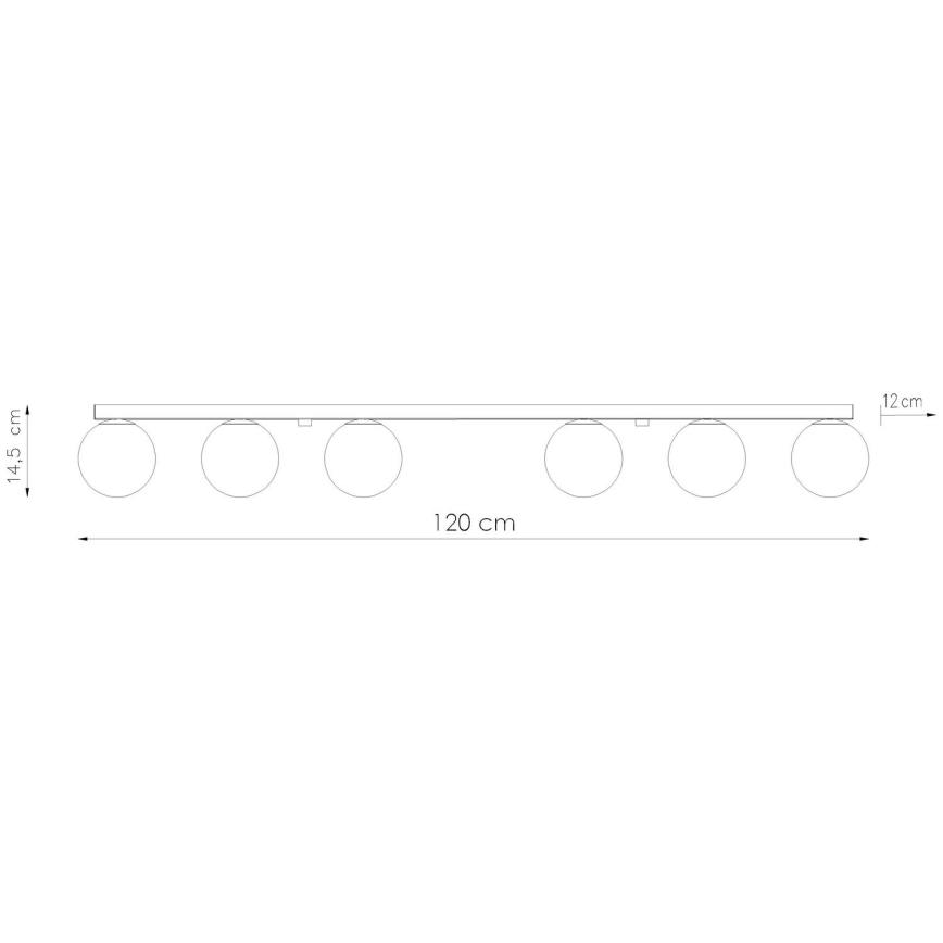 Stropné svietidlo YOLI 6xG9/12W/230V čierna