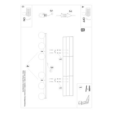 Stropné svietidlo YOLI 6xG9/12W/230V čierna