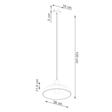 Luster na lanku INDY 1xE27/15W/230V pr. 38 cm biela