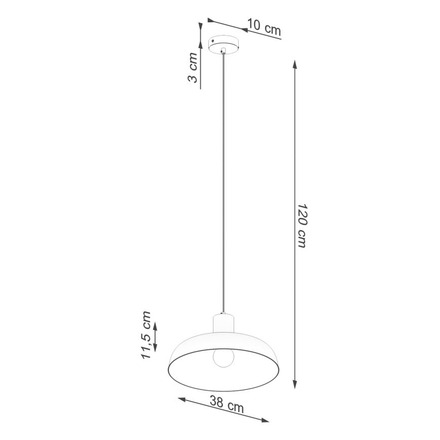 Luster na lanku INDY 1xE27/15W/230V pr. 38 cm čierna