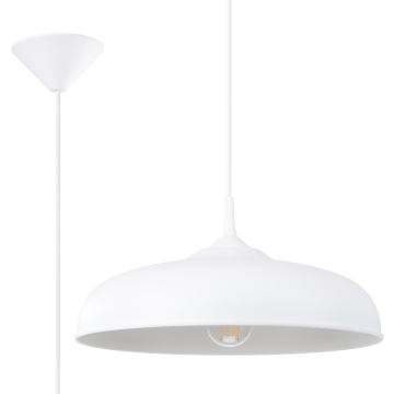 Luster na lanku GINA 1xE27/15W/230V pr. 38 cm biela