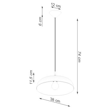 Luster na lanku GINA 1xE27/15W/230V pr. 38 cm čierna