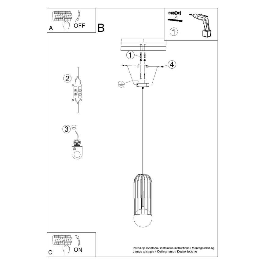 Luster na lanku BRINA 1xG9/8W/230V biela