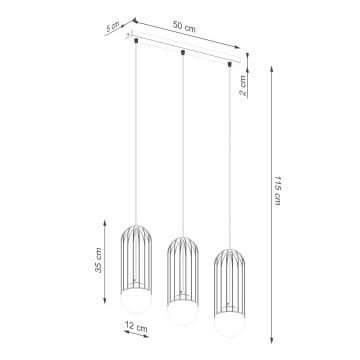 Luster na lanku BRINA 3xG9/8W/230V biela