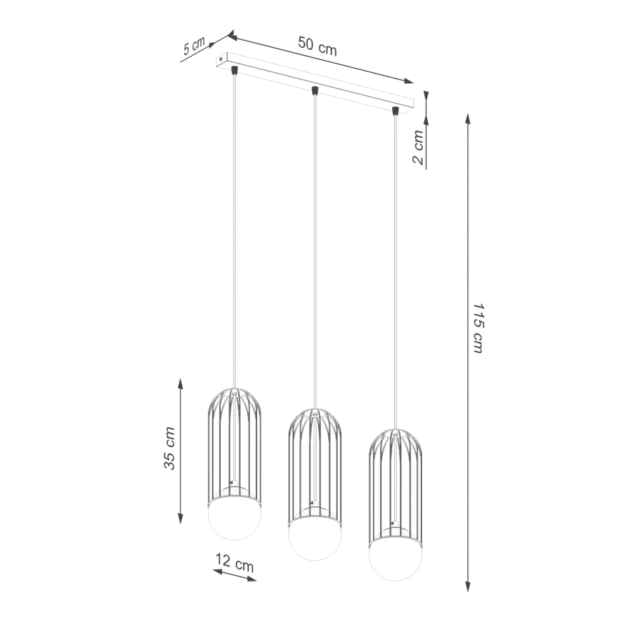 Luster na lanku BRINA 3xG9/8W/230V biela