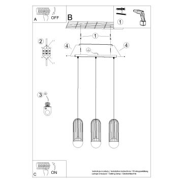 Luster na lanku BRINA 3xG9/8W/230V biela