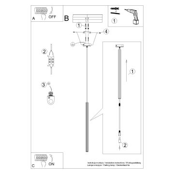 Luster na lanku ARCHE 1xG9/8W/230V biela