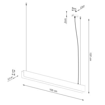 LED Luster na lanku SPARK 1xG13/8,5W/230V biela