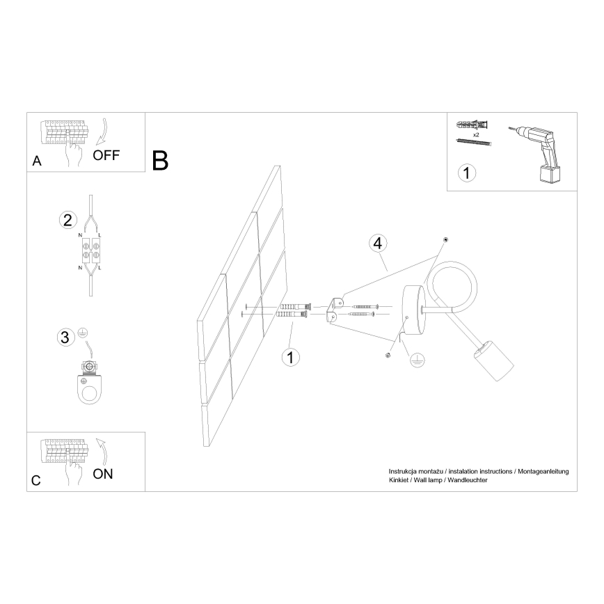 Nástenná lampa LOOP 1xE27/15W/230V biela