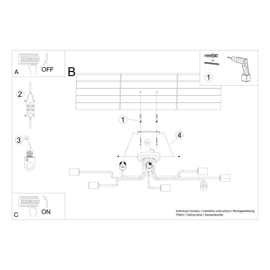 Prisadený luster VECTOR 8xE27/15W/230V biela