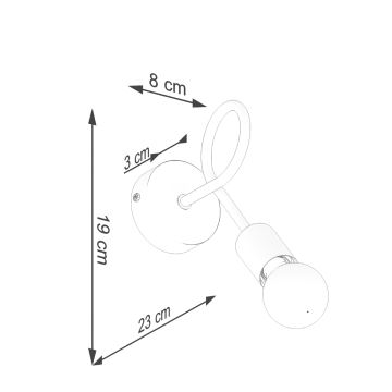 Nástenná lampa LEVAR 1xE27/15W/230V čierna