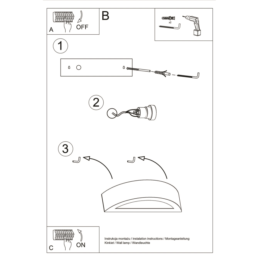 Nástenné svietidlo ATENA 1xE27/15W/230V 20 cm biela