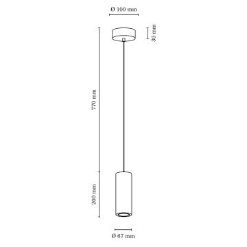 LED Luster na lanku PIPE 1xGU10/5W/230V buk – FSC certifikované