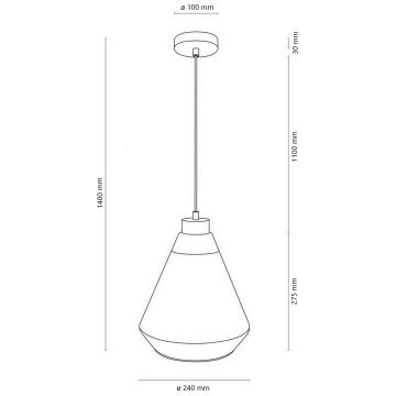 Luster na lanku 1xE27/60W/230V – FSC certifikované