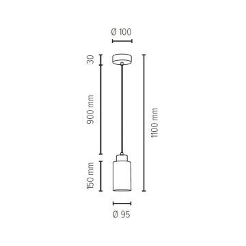 Luster na lanku BOSCO 1xE27/60W/230V dub – FSC certifikované