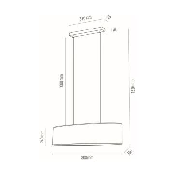 Luster na lanku DOVE 2xE27/40W/230V dub – FSC certifikované