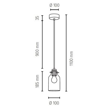 Luster na lanku ALESSANDRO 1xE27/60W/230V buk – FSC certifikované