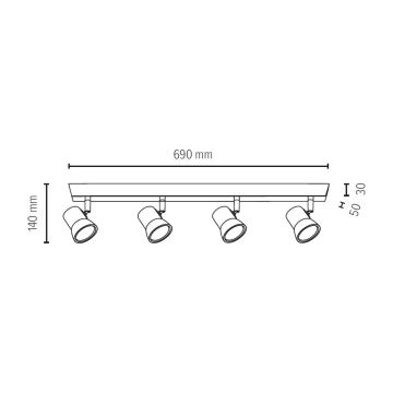 LED Bodové svietidlo VENLA 4xGU10/3W/230V dub – FSC certifikované