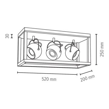 LED Stropné svietidlo ROY 3xGU10/5W/230V matný dub – FSC certifikované