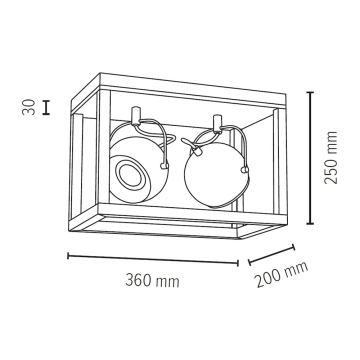 LED Stropné svietidlo ROY 2xGU10/5W/230V matný dub – FSC certifikované