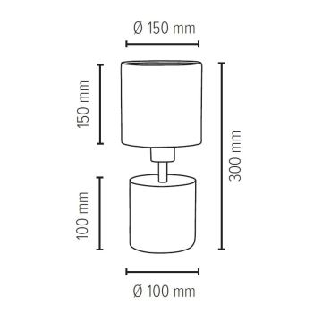 Stolná lampa STRONG ROUND 1xE27/25W/230V betón – FSC certifikované