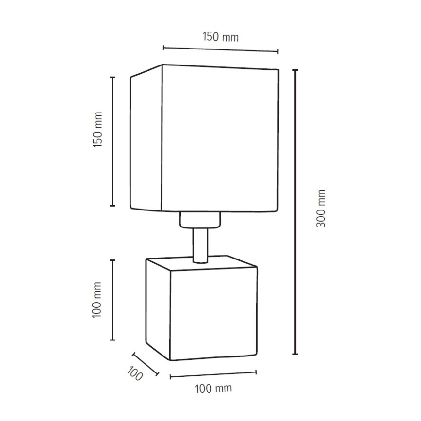 Stolná lampa TRONGO SQUARE 1xE27/25W/230V dub – FSC certifikované