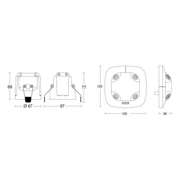 Steinel 079628 - Prezenčný hlásič US 360 KNX biela