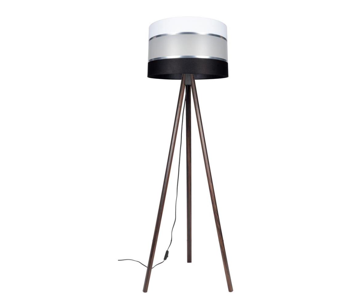  Stojacia lampa CORAL 1xE27/60W/230V wenge/čierna/biela/chróm 