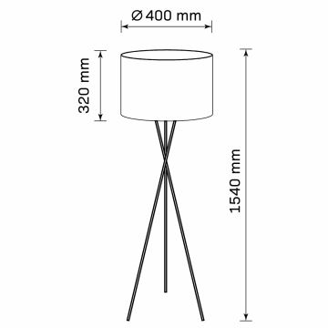 Stojacia lampa TEKLA 1xE27/20W/230V čierna