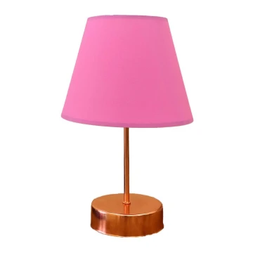 Stolná lampa 1xE27/60W/230V ružová/medená