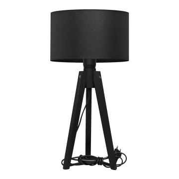 Stolná lampa ALBA 1xE27/60W/230V čierna/borovica