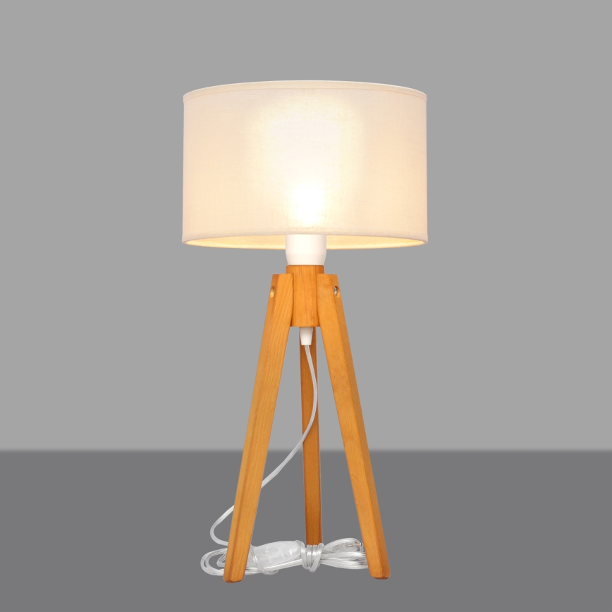 Stolná lampa ALBA 1xE27/60W/230V krémová/dub