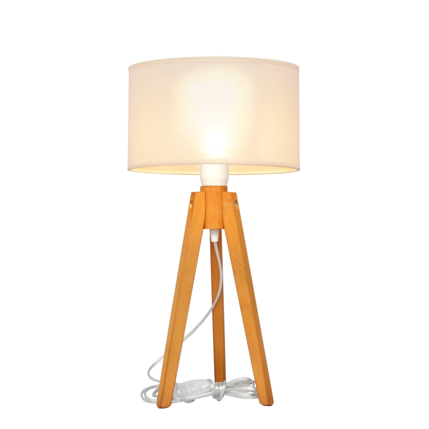 Stolná lampa ALBA 1xE27/60W/230V krémová/dub